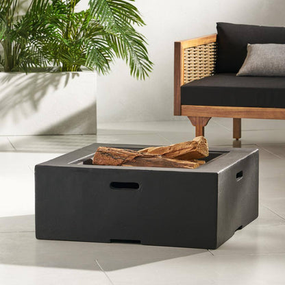 29 In. Square MGO Portable Wood Burning Fire Pits in Dark Grey