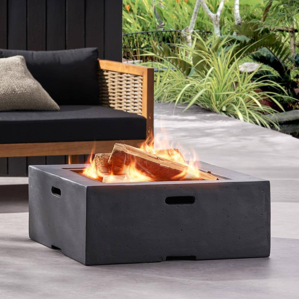 29 In. Square MGO Portable Wood Burning Fire Pits in Dark Grey