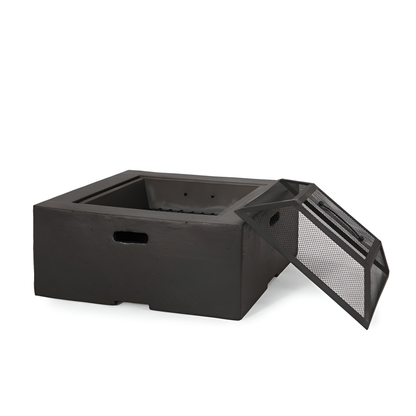 29 In. Square MGO Portable Wood Burning Fire Pits in Dark Grey