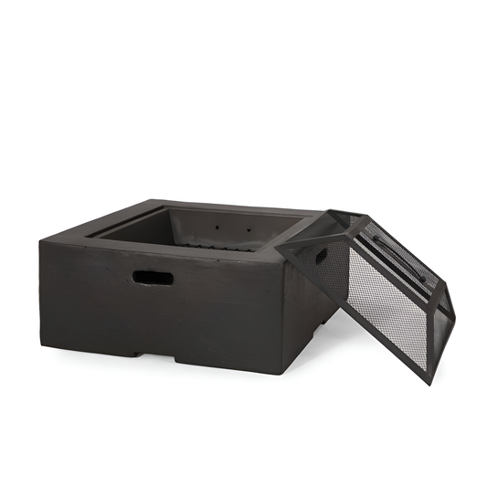 29 In. Square MGO Portable Wood Burning Fire Pits in Dark Grey