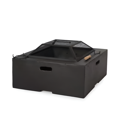 29 In. Square MGO Portable Wood Burning Fire Pits in Dark Grey